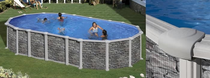 Piscinas Gre Santorini, la mejor decorada de piedra sin contrafuertes Piscinas Gre Santorini