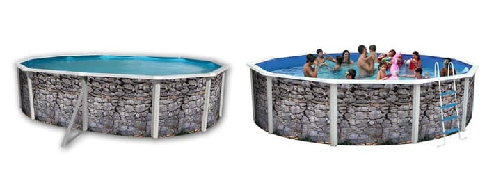 Piscinas Toi Piedra Gris, la decorada con aspecto de muro de castillo Piscinas Toi Piedra Gris