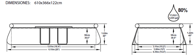 Piscina Bestway Fast Set 610x366x122 56119