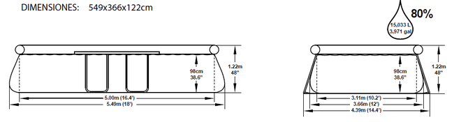 Piscina Bestway Fast Set 549x366x122 56153