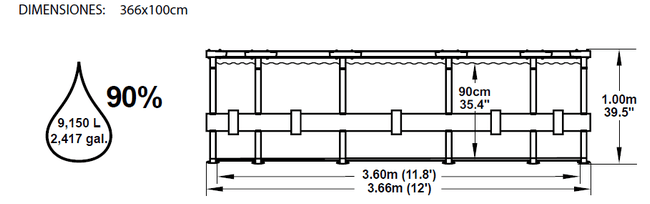 Piscina Bestway Steel Pro 366x100 56260