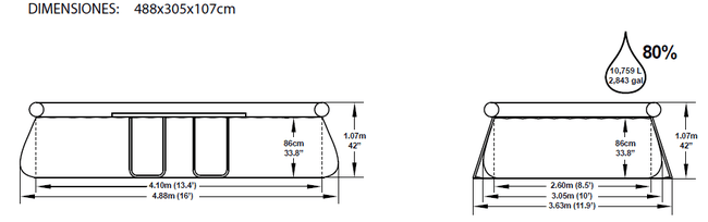 Piscina Bestway Fast Set 488x305x107 56269