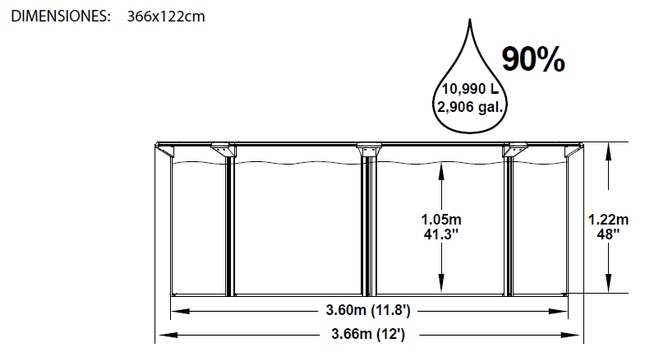 Piscina Bestway Steel Pro 366x122 56088 12020