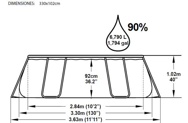 Piscina Bestway Steel Pro 330x102 56245 56246