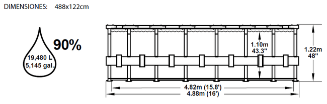 Piscina Bestway Steel Pro Ultra-Reforzada 488x122 56266 56277