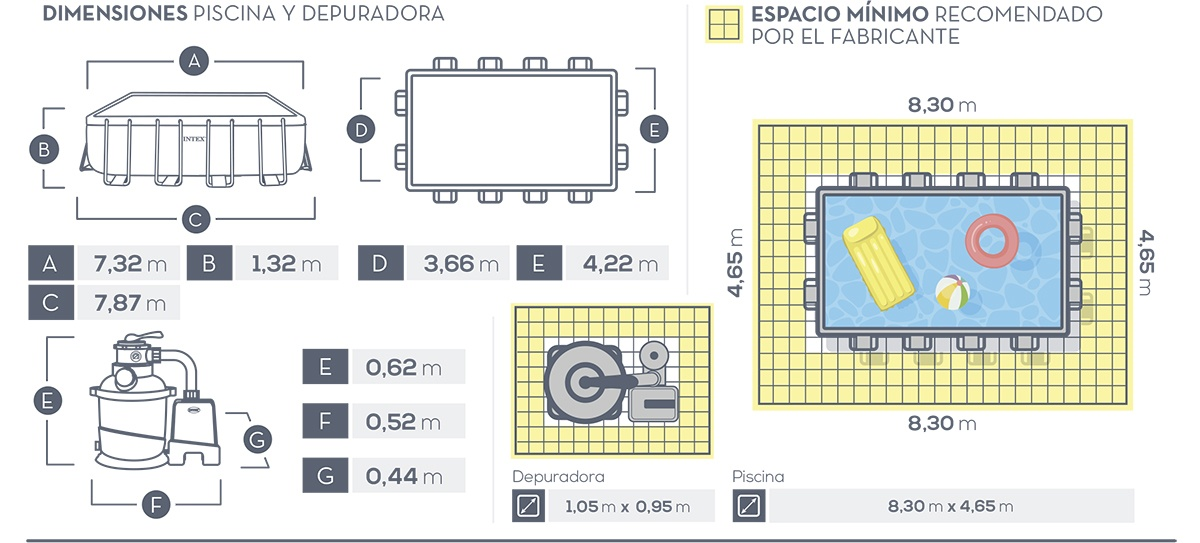 Piscina Intex Ultra XTR Frame Rectangular 732x366x132 cm 26364NP