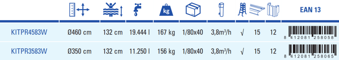 Piscina Gre Maldivas 350x132 KITPR3583W