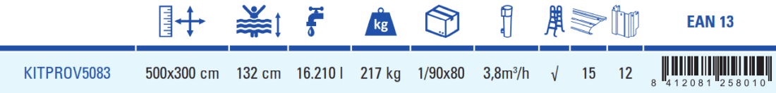 Piscina Gre Azores 500x300x132 KITPROV5083