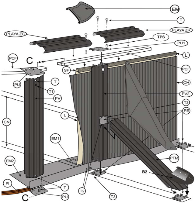 Repuestos Piscinas Ovaladas Imitación Piedra con Postes de 120 cm