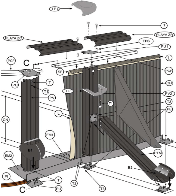 Repuestos Piscinas Ovaladas Imitación Piedra con Postes de 132 cm