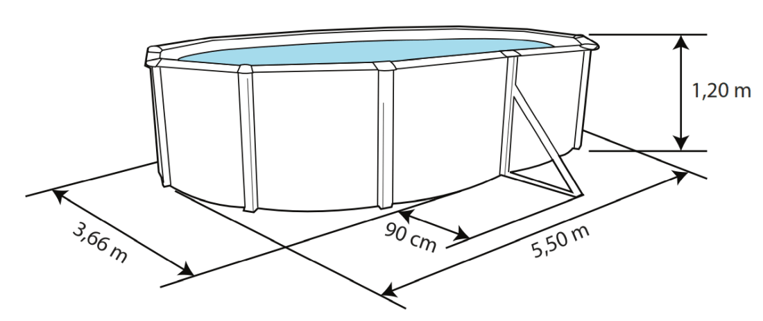 Piscina Toi Decoradas Silver Luna 550x366x120 N102