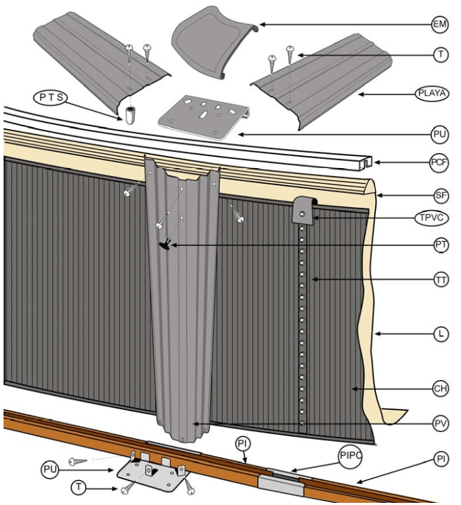 Repuestos Piscinas Redondas Imitación Piedra de 120 cm