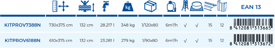 Piscina Gre Islandia 610x375x132 KITPROV6188N
