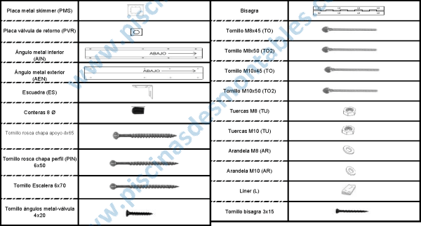 Despiece Piscinas Toi Nativas 275x125