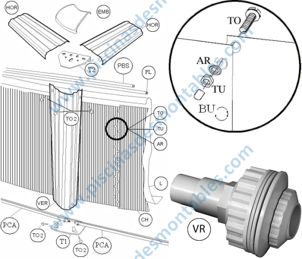 Repuestos Piscinas Toi 460x132 cm