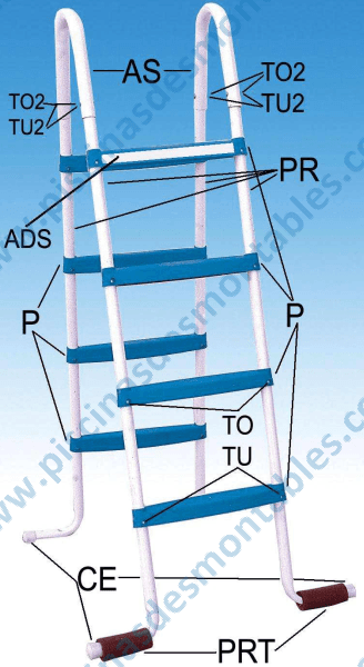 Despiece de Escalera 8 Peldaños Toi 4870