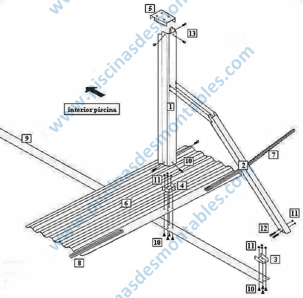 Repuestos Piscinas Toi 915x457x132 cm